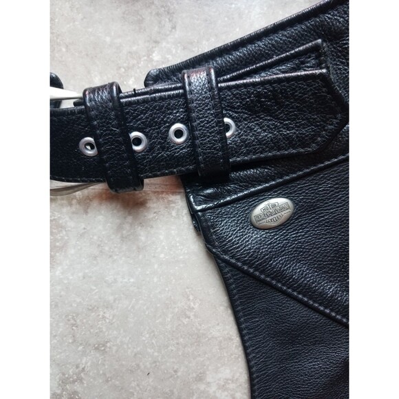 Harley Davidson Leather Chaps CA 03402 Black L - Picture 4 of 10